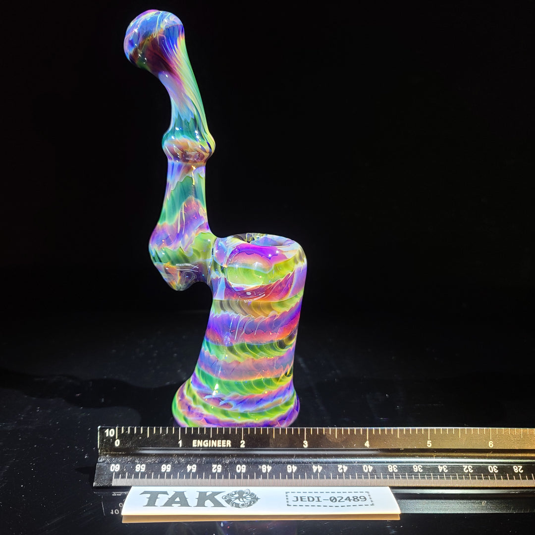 Purple Tye Dye Sherlock Bubbler Glass Pipe Jedi Glassworks   