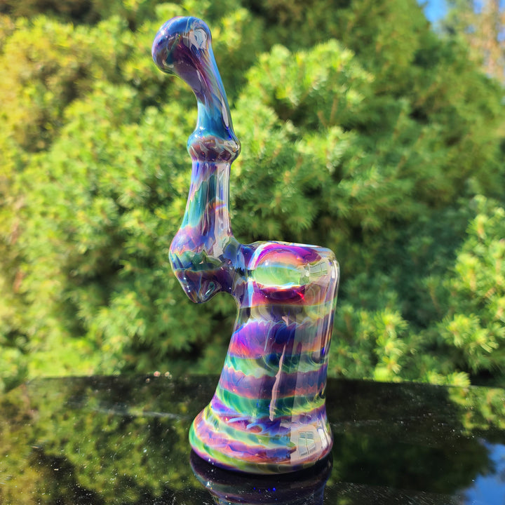 Purple Tye Dye Sherlock Bubbler Glass Pipe Jedi Glassworks   