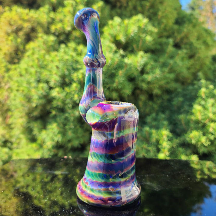 Purple Tye Dye Sherlock Bubbler Glass Pipe Jedi Glassworks   