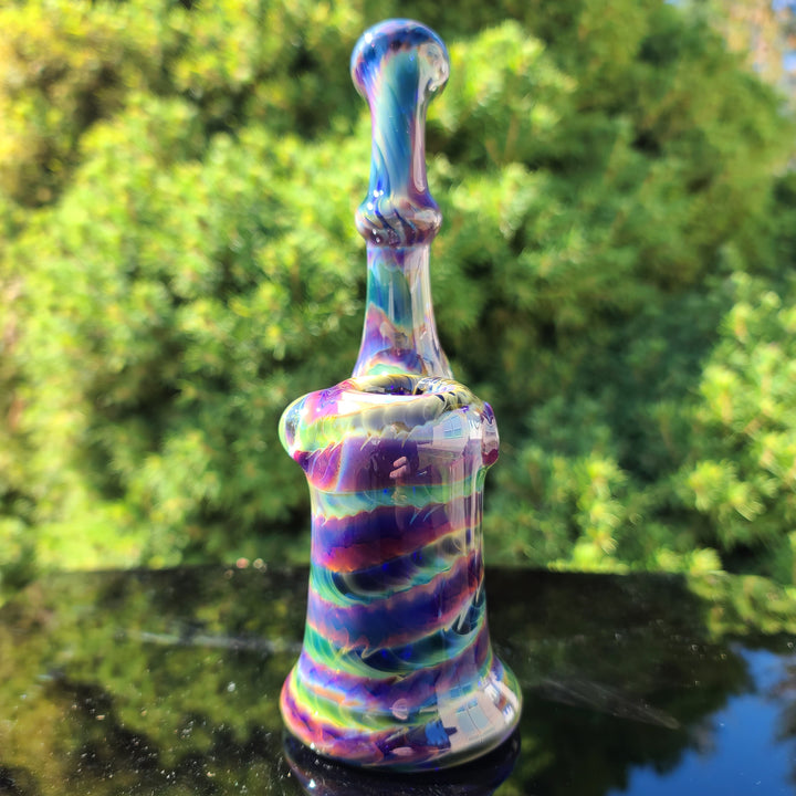 Purple Tye Dye Sherlock Bubbler Glass Pipe Jedi Glassworks   