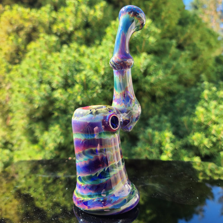 Purple Tye Dye Sherlock Bubbler Glass Pipe Jedi Glassworks   