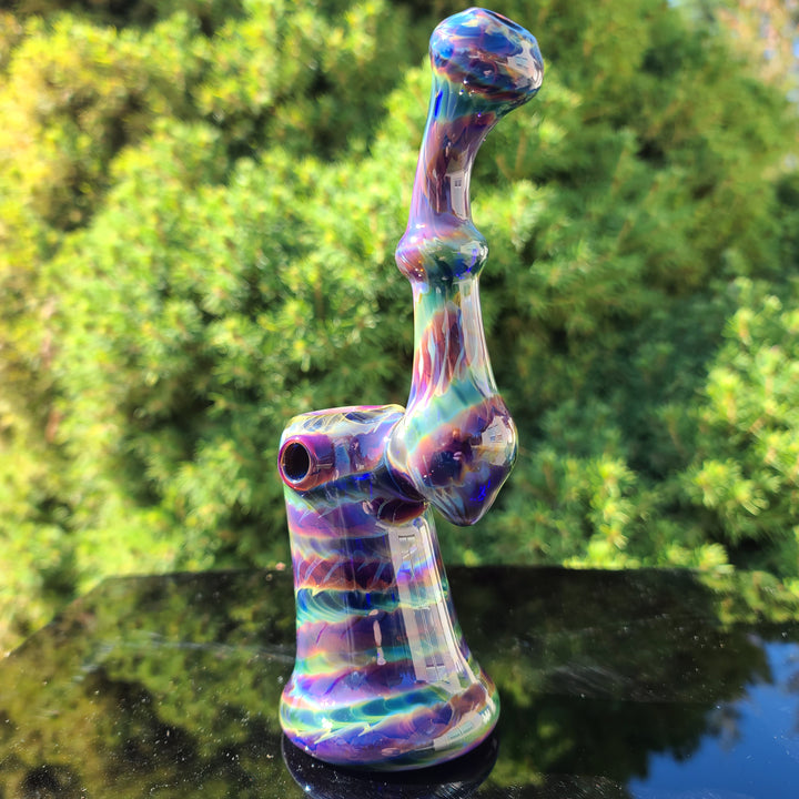 Purple Tye Dye Sherlock Bubbler Glass Pipe Jedi Glassworks   