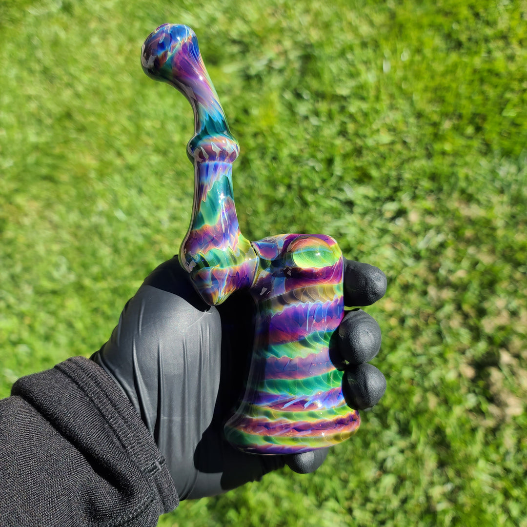 Purple Tye Dye Sherlock Bubbler Glass Pipe Jedi Glassworks   