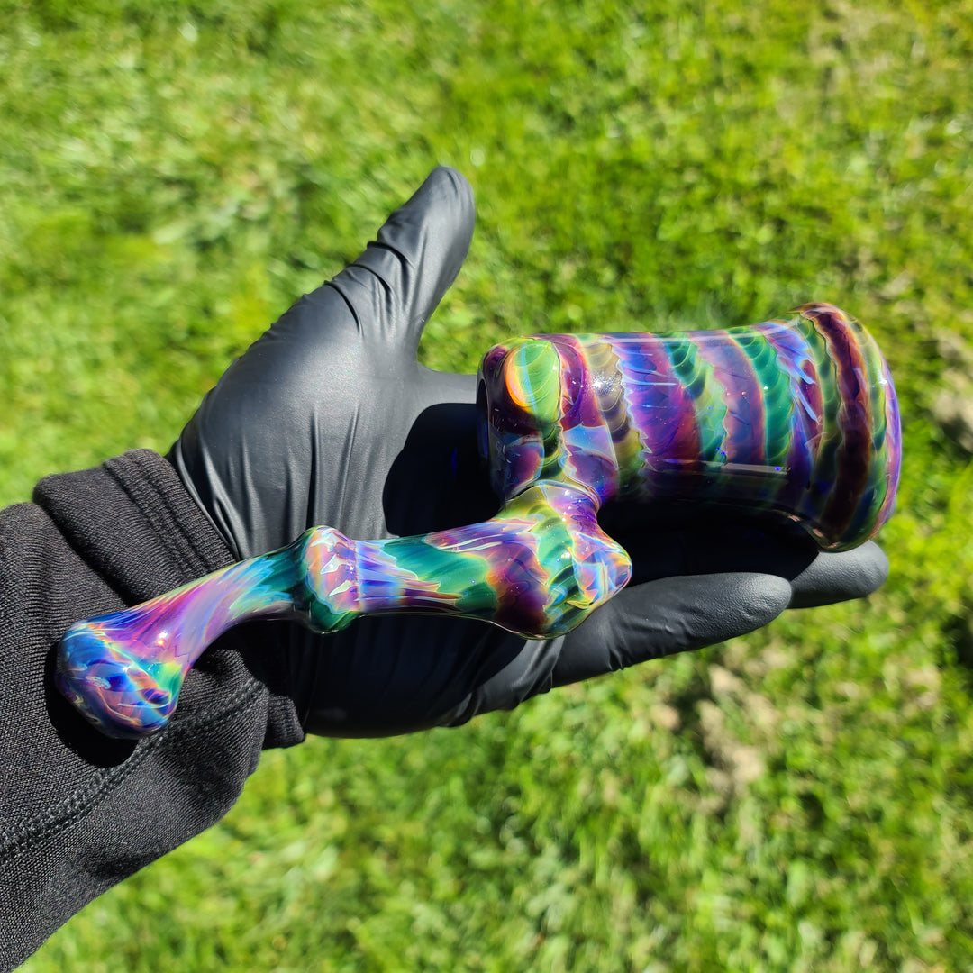 Purple Tye Dye Sherlock Bubbler Glass Pipe Jedi Glassworks   