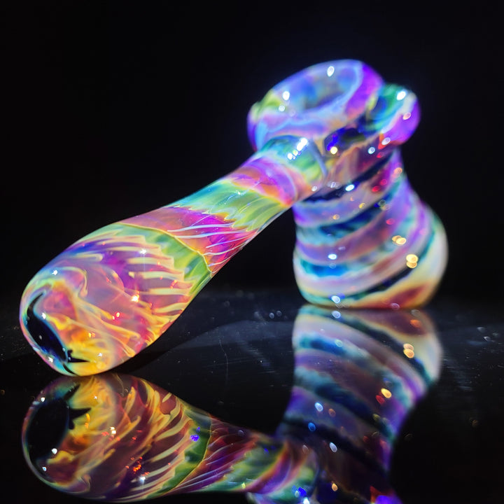 Purple Tye Dye Hammer Bubbler Glass Pipe Jedi Glassworks   