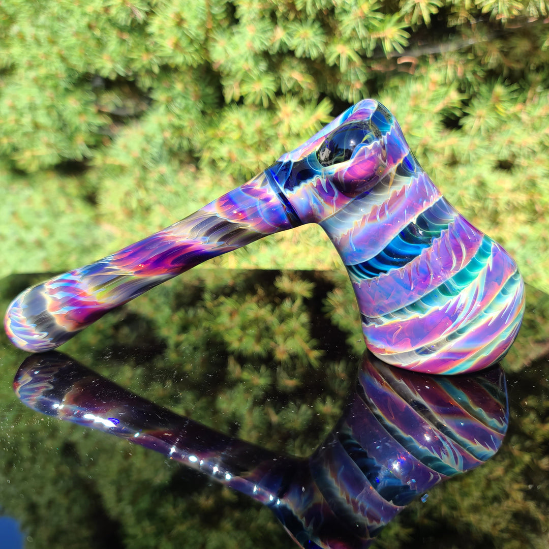 Purple Tye Dye Hammer Bubbler Glass Pipe Jedi Glassworks   