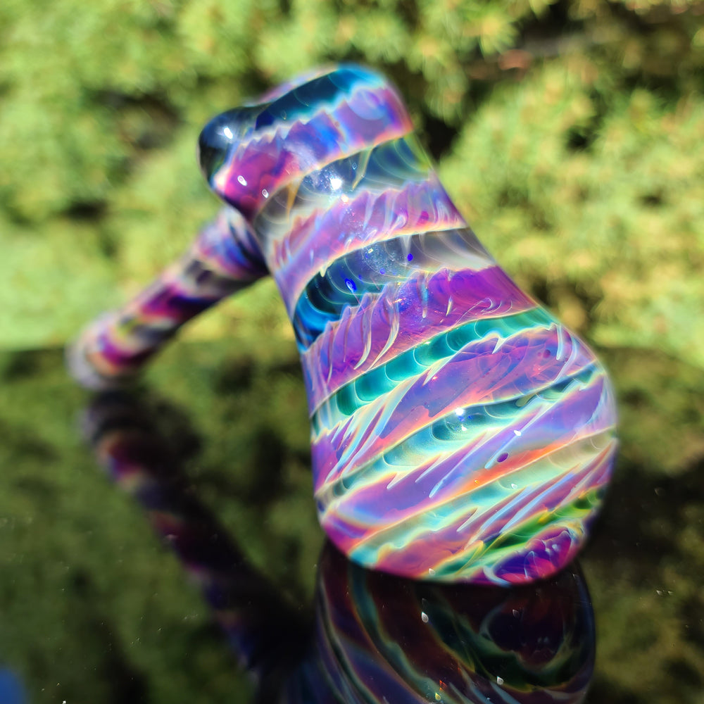 Purple Tye Dye Hammer Bubbler Glass Pipe Jedi Glassworks   