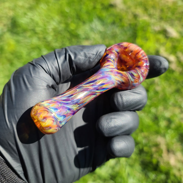 Multi-colored Purple Pipe Glass Pipe Jedi Glassworks   