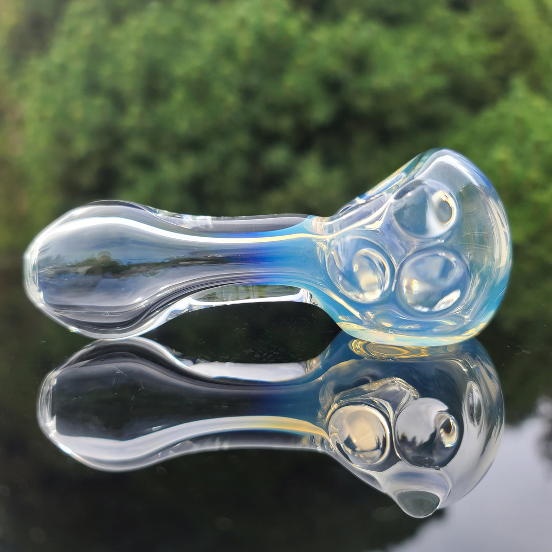 Clear Fumed Marble Spoon Glass Pipe JHP Glass   