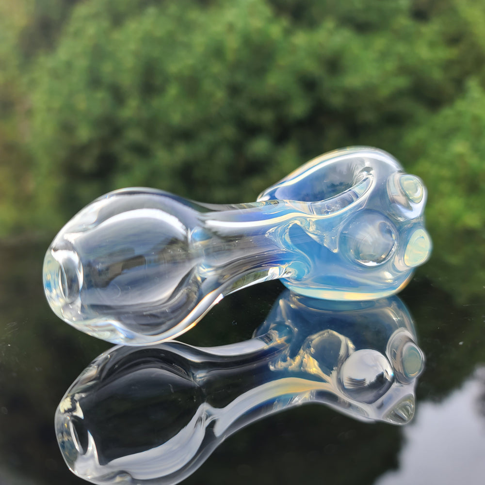 Clear Fumed Marble Spoon Glass Pipe JHP Glass   