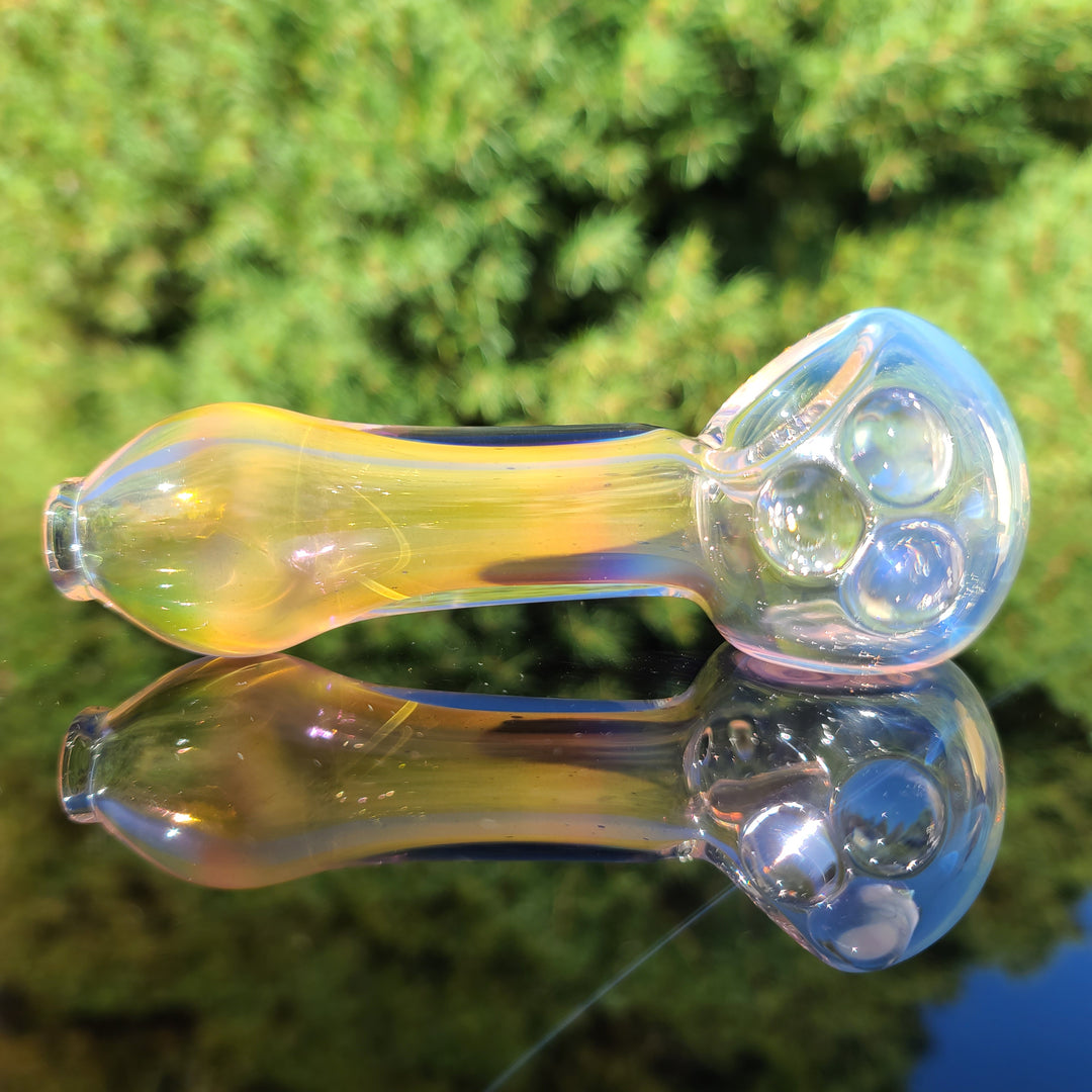 Clear Fumed Marble Spoon Glass Pipe JHP Glass   