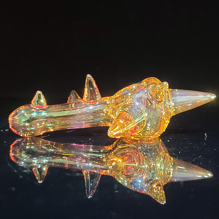 Metallic Gold Spike Fume Spoon Glass Pipe Kevin McMurray   