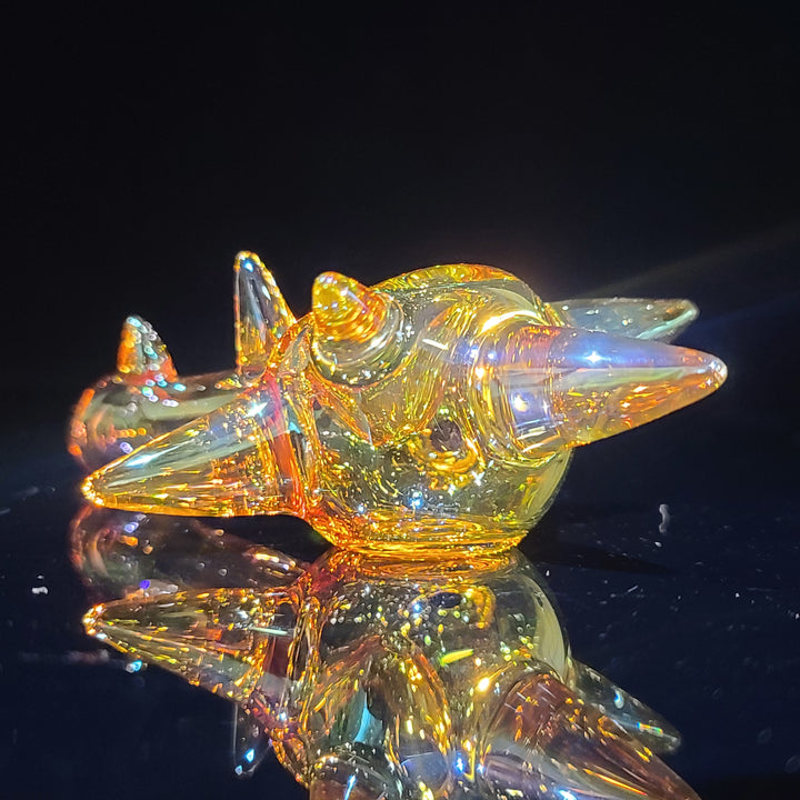 Metallic Gold Spike Fume Spoon Glass Pipe Kevin McMurray   