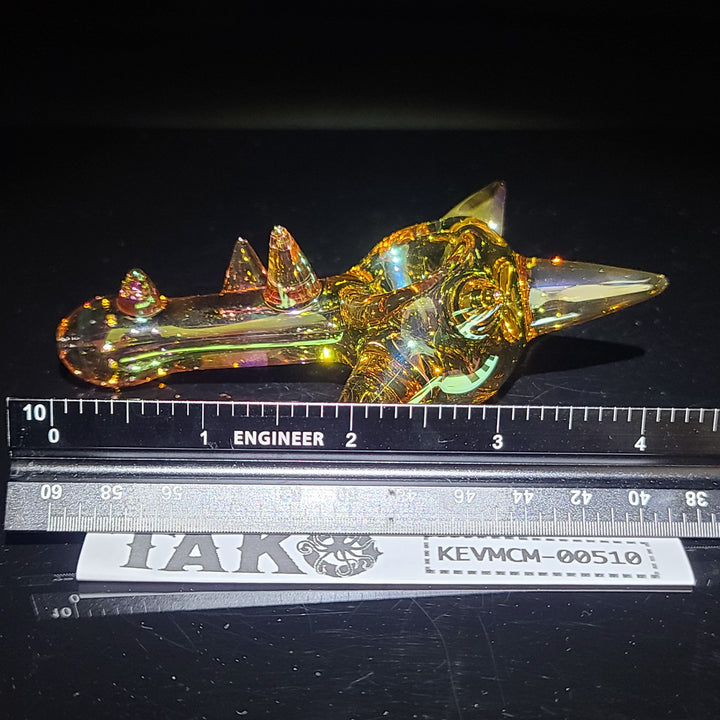 Metallic Gold Spike Fume Spoon Glass Pipe Kevin McMurray   