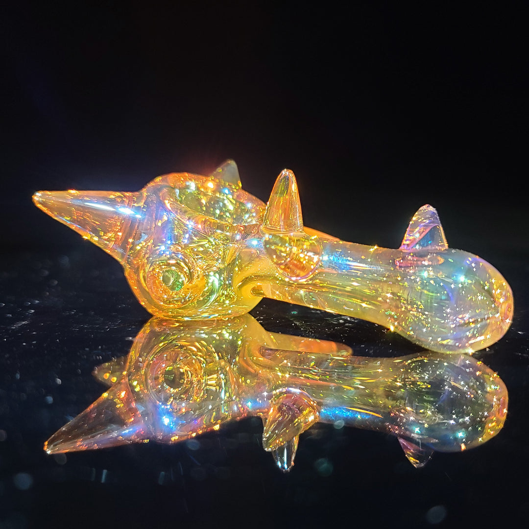 Metallic Gold Spike Fume Spoon Glass Pipe Kevin McMurray   