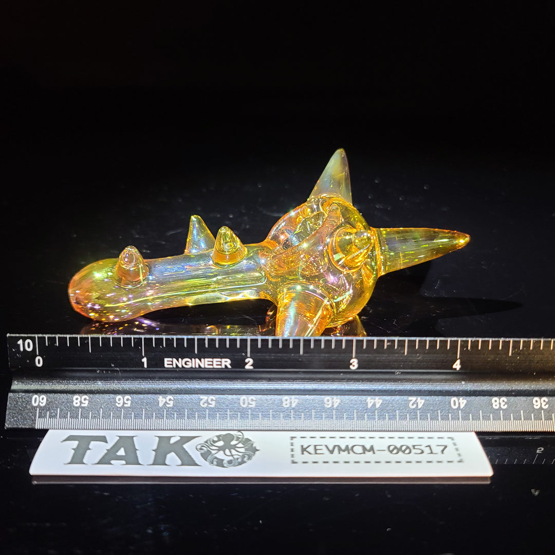 Metallic Gold Spike Fume Spoon Glass Pipe Kevin McMurray   