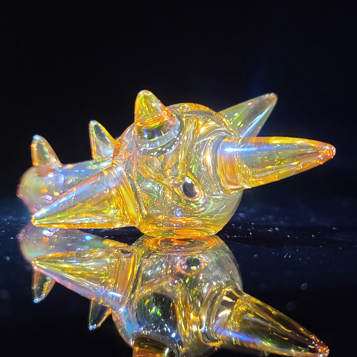 Metallic Gold Spike Fume Spoon Glass Pipe Kevin McMurray   