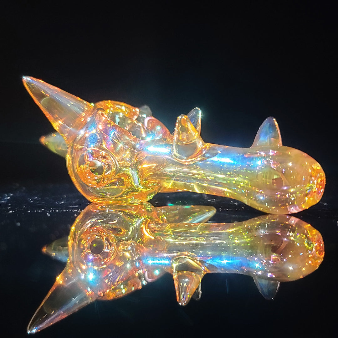 Metallic Gold Spike Fume Spoon Glass Pipe Kevin McMurray   