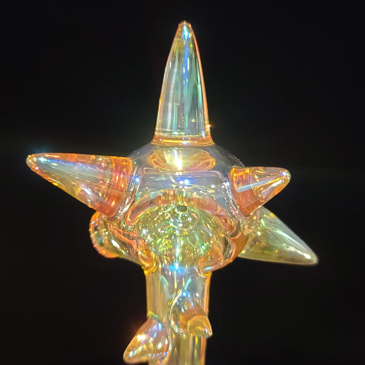 Metallic Gold Spike Fume Spoon Glass Pipe Kevin McMurray   