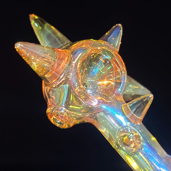 Metallic Gold Spike Fume Spoon Glass Pipe Kevin McMurray   