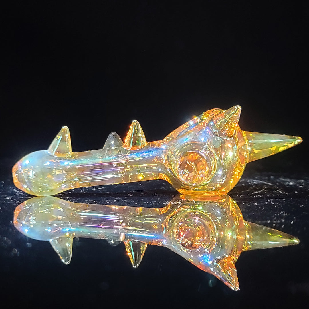 Metallic Gold Spike Fume Spoon Glass Pipe Kevin McMurray   