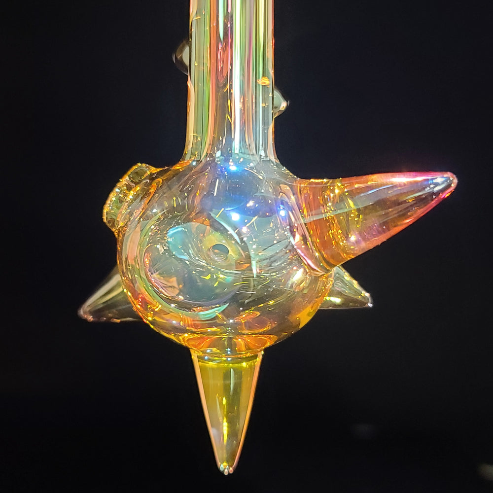 Metallic Gold Spike Fume Spoon Glass Pipe Kevin McMurray   