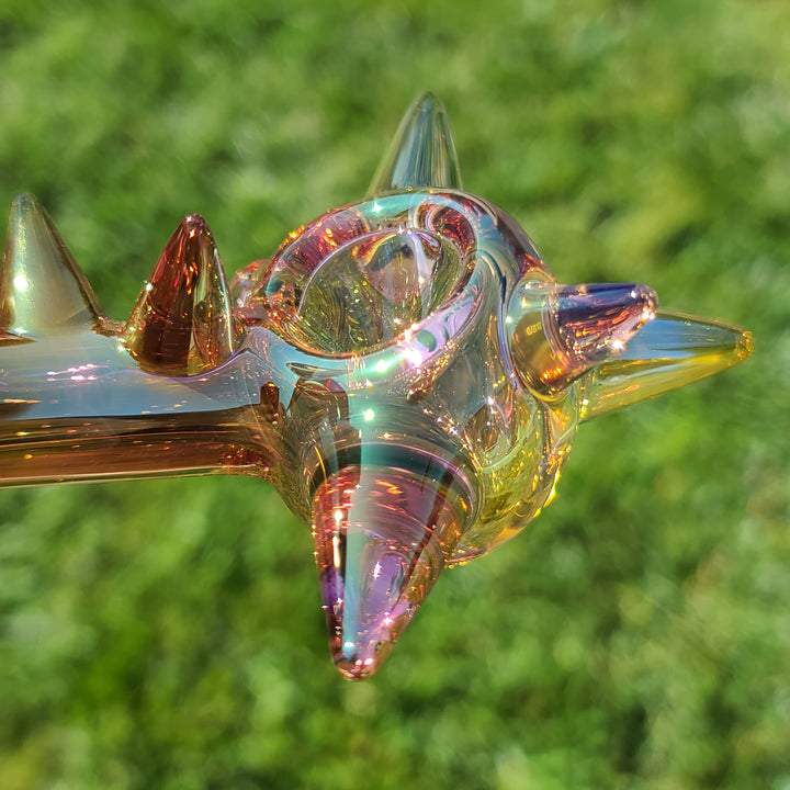 Metallic Gold Spike Fume Spoon Glass Pipe Kevin McMurray   