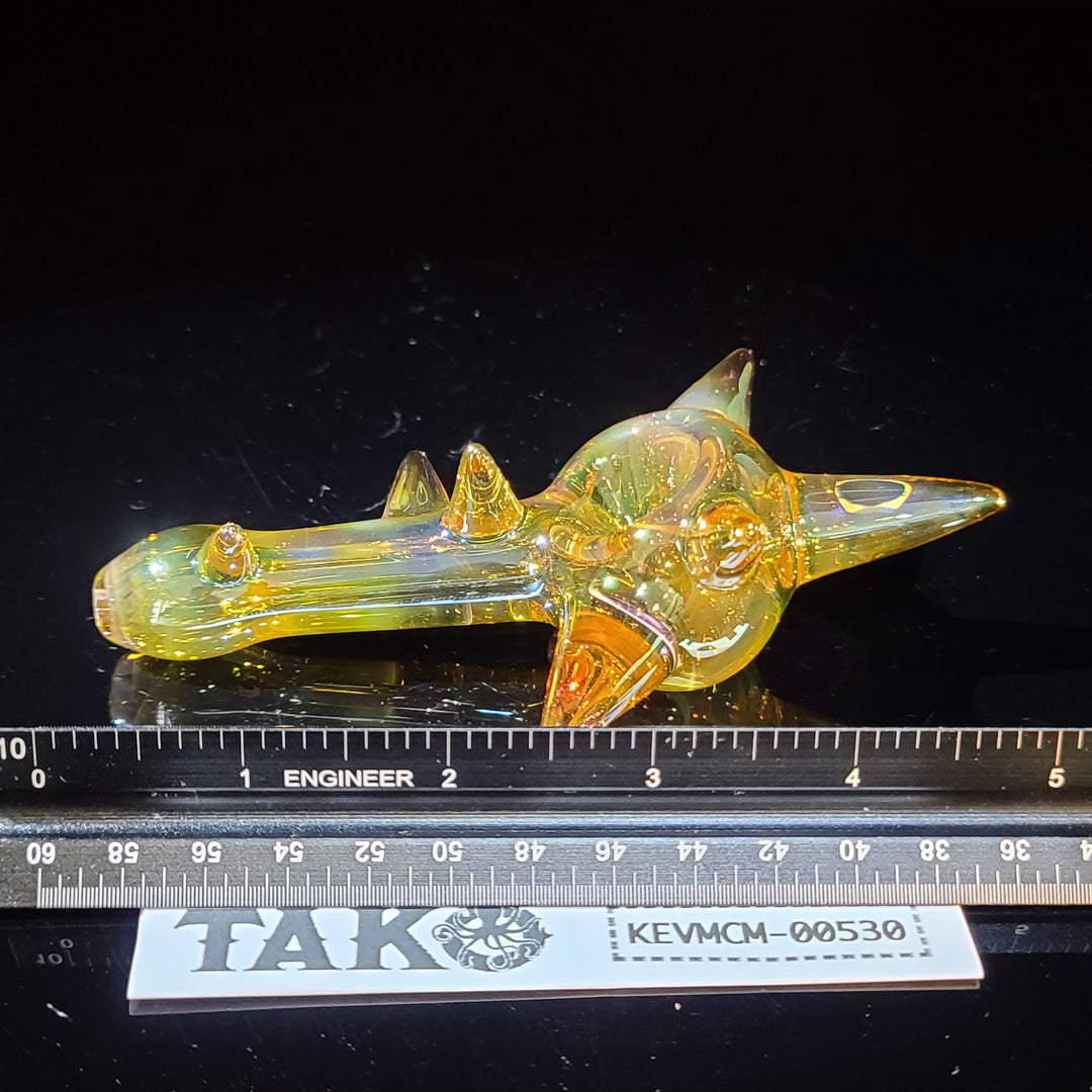 Metallic Gold Spike Fume Spoon Glass Pipe Kevin McMurray   