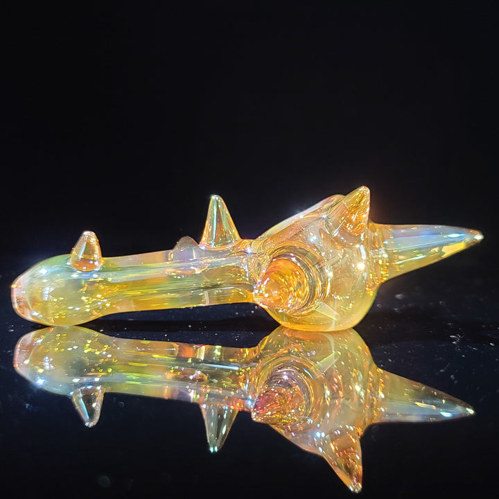 Metallic Gold Spike Fume Spoon Glass Pipe Kevin McMurray   