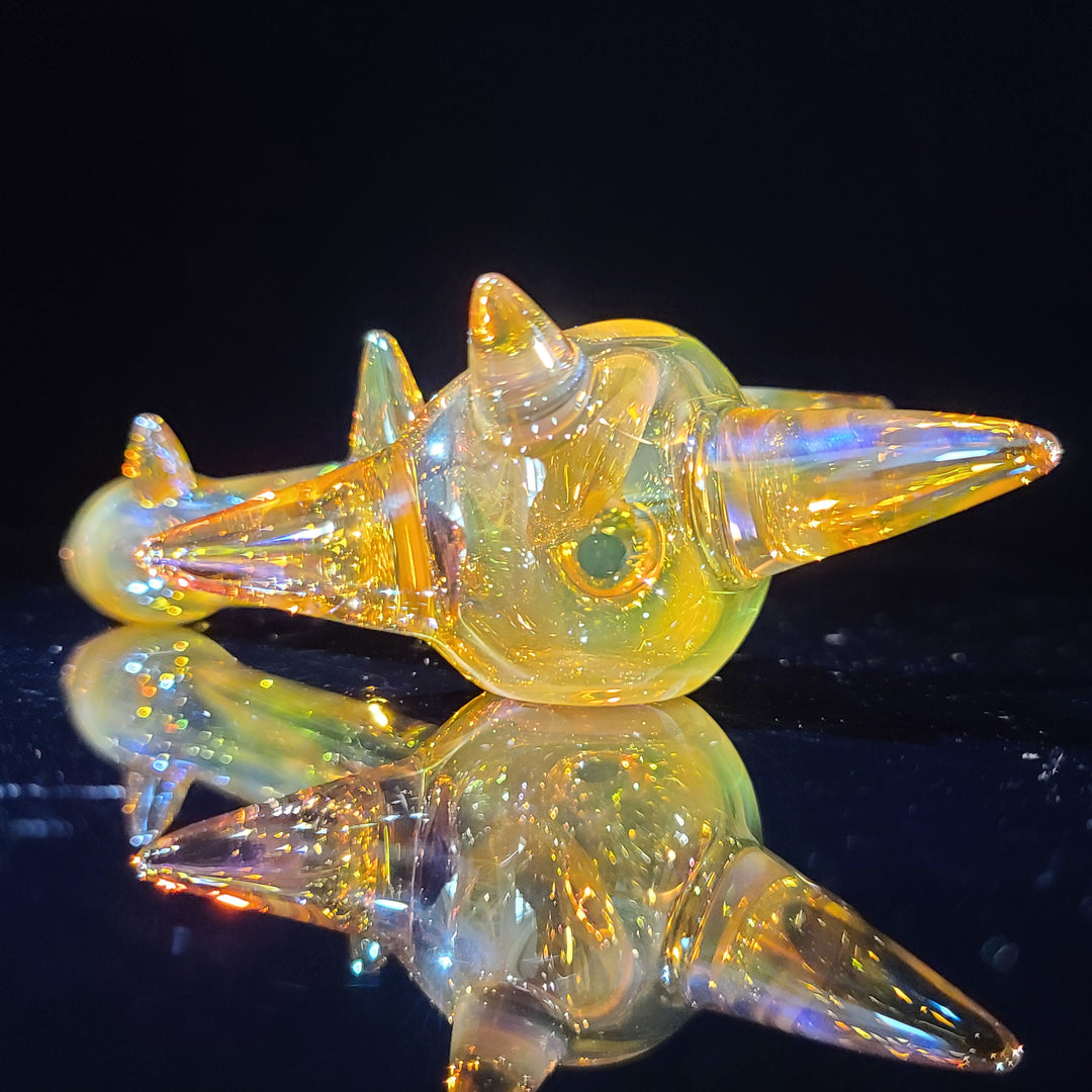 Metallic Gold Spike Fume Spoon Glass Pipe Kevin McMurray   