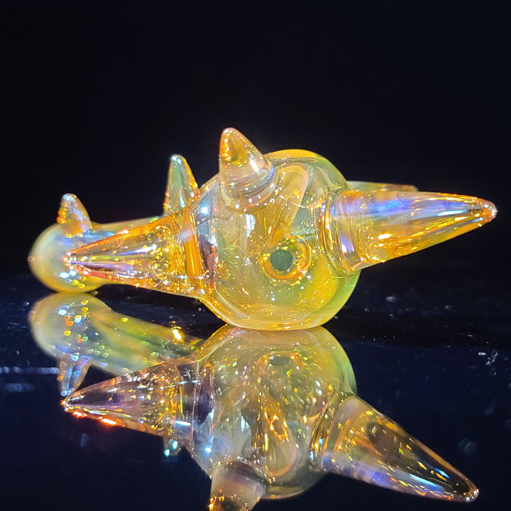 Metallic Gold Spike Fume Spoon Glass Pipe Kevin McMurray   