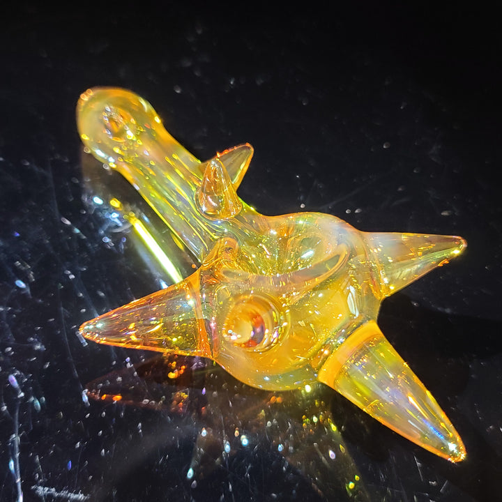 Metallic Gold Spike Fume Spoon Glass Pipe Kevin McMurray   