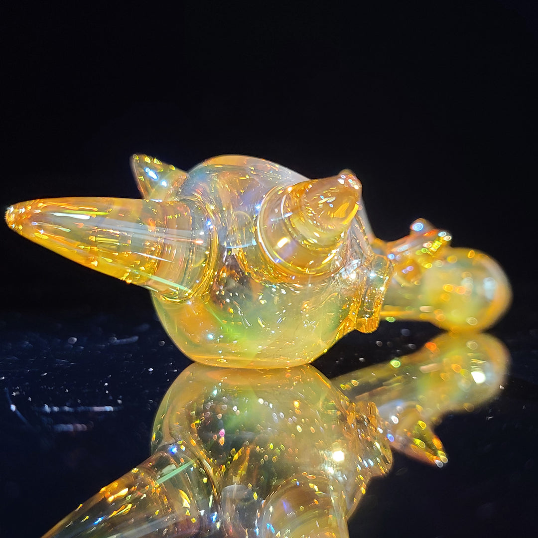 Metallic Gold Spike Fume Spoon Glass Pipe Kevin McMurray   