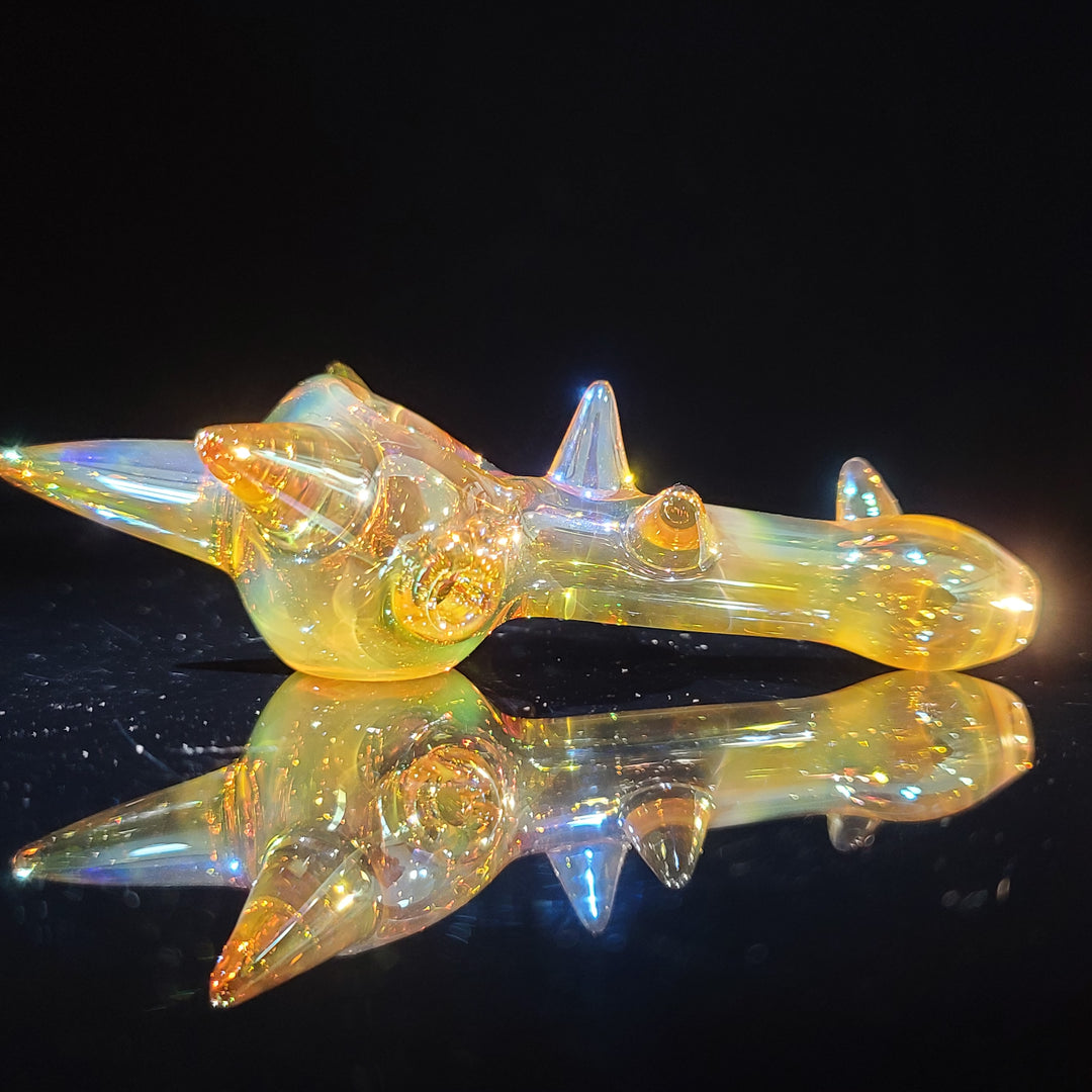 Metallic Gold Spike Fume Spoon Glass Pipe Kevin McMurray   