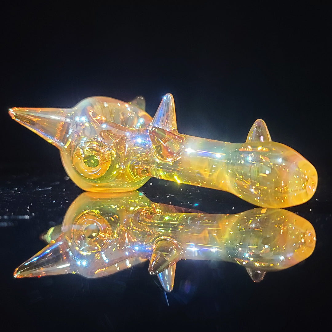 Metallic Gold Spike Fume Spoon Glass Pipe Kevin McMurray   