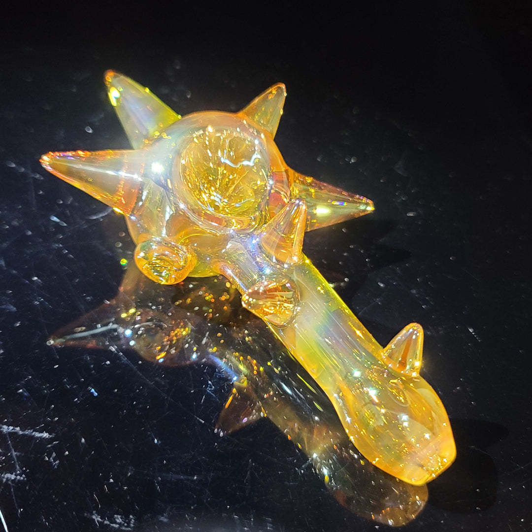 Metallic Gold Spike Fume Spoon Glass Pipe Kevin McMurray   