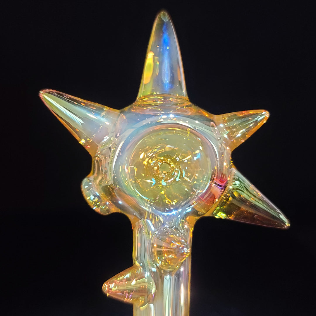 Metallic Gold Spike Fume Spoon Glass Pipe Kevin McMurray   