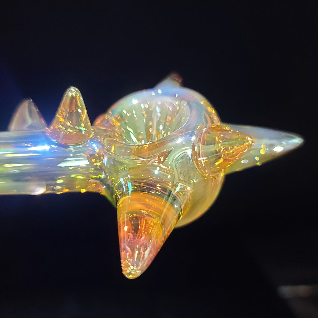 Metallic Gold Spike Fume Spoon Glass Pipe Kevin McMurray   