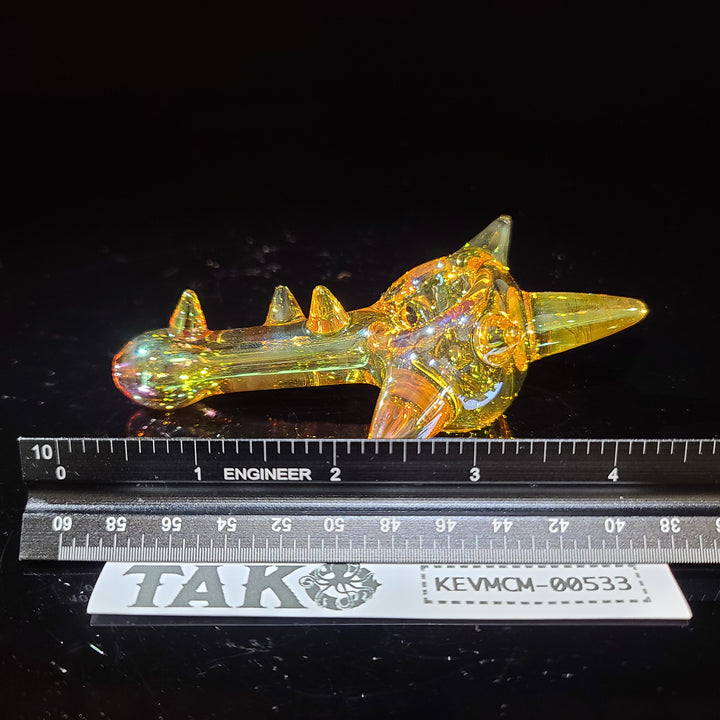 Metallic Fume Gold Spike Spoon Glass Pipe Kevin McMurray   