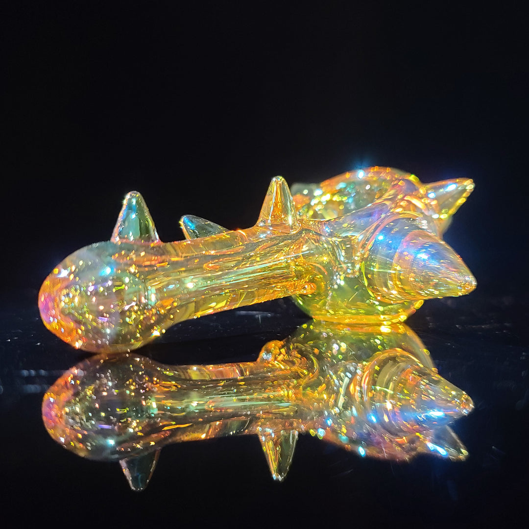 Metallic Fume Gold Spike Spoon Glass Pipe Kevin McMurray   