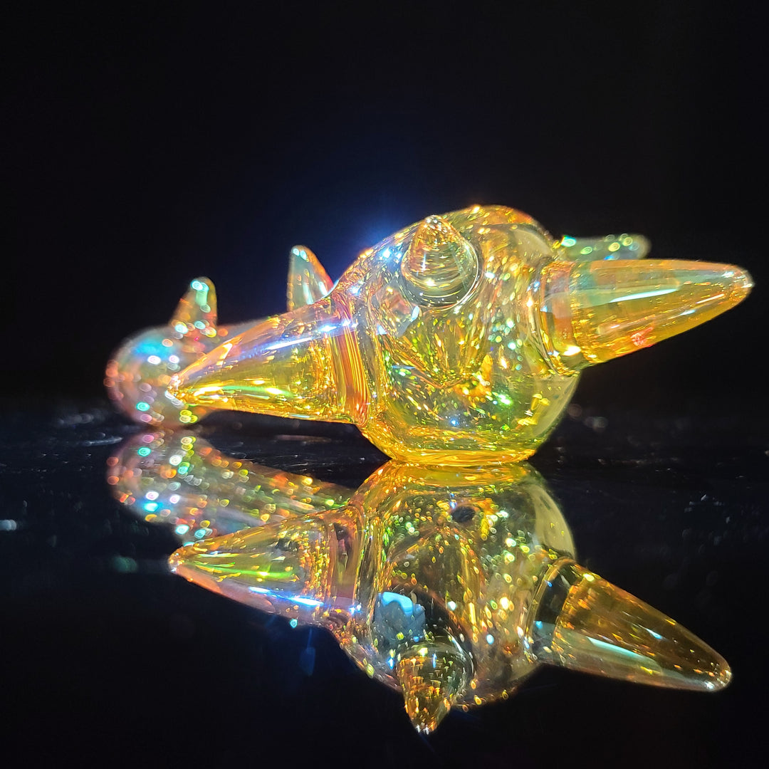 Metallic Fume Gold Spike Spoon Glass Pipe Kevin McMurray   