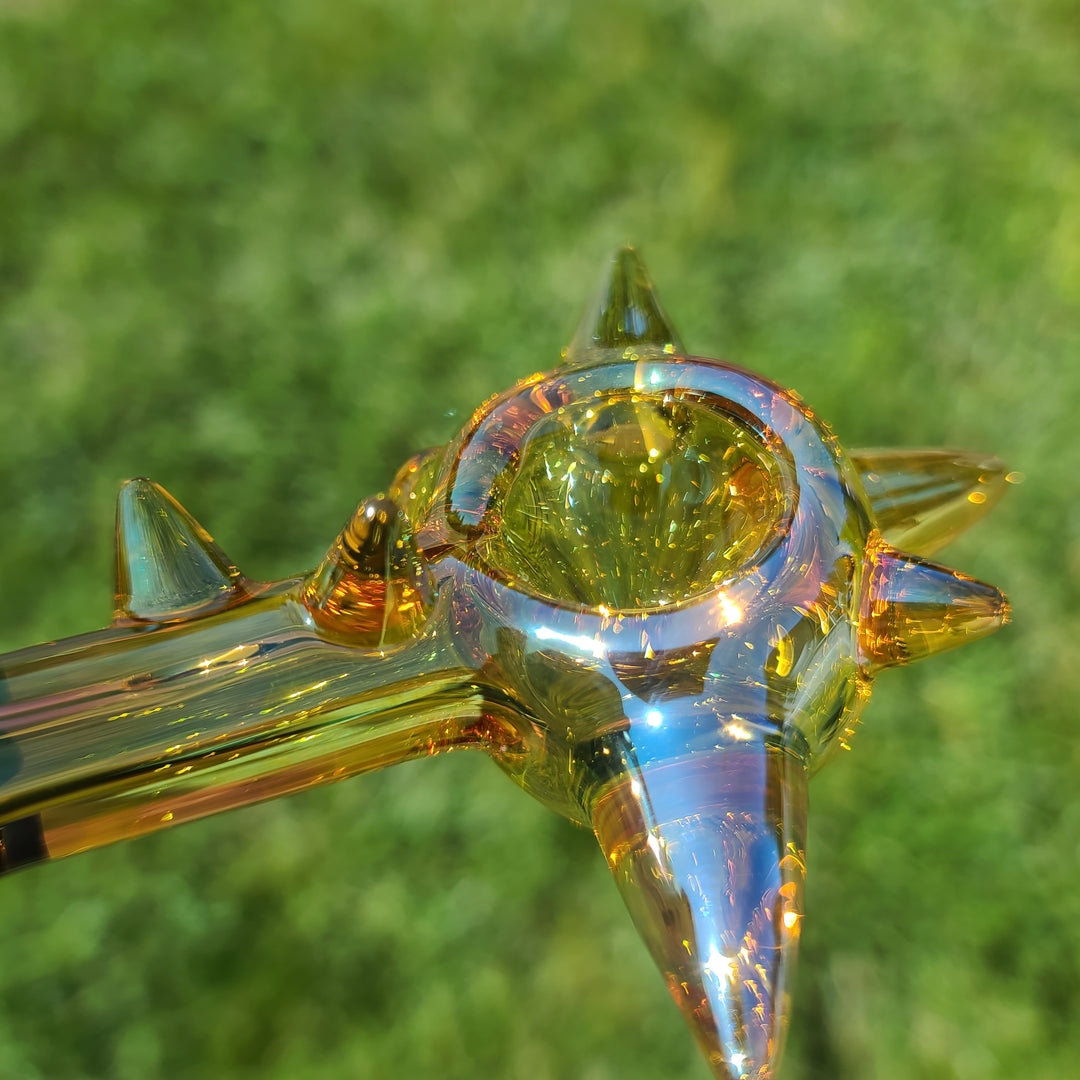 Metallic Fume Gold Spike Spoon Glass Pipe Kevin McMurray   