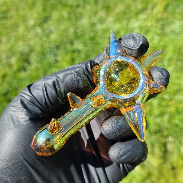 Metallic Fume Gold Spike Spoon Glass Pipe Kevin McMurray   