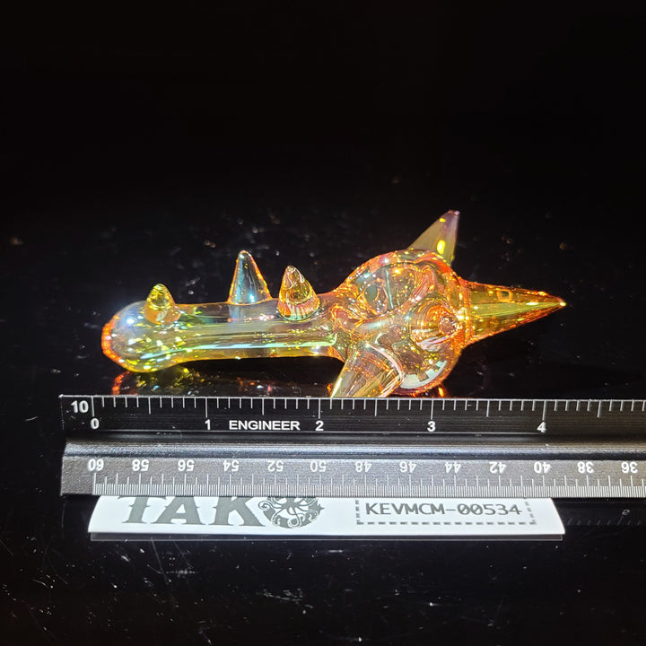 Metallic Fume Gold Spike Spoon Glass Pipe Kevin McMurray   