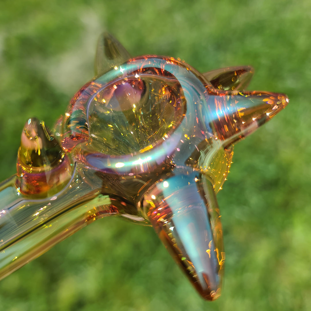 Metallic Fume Gold Spike Spoon Glass Pipe Kevin McMurray   