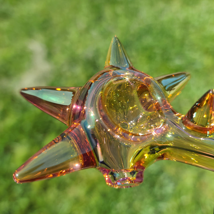 Metallic Fume Gold Spike Spoon Glass Pipe Kevin McMurray   