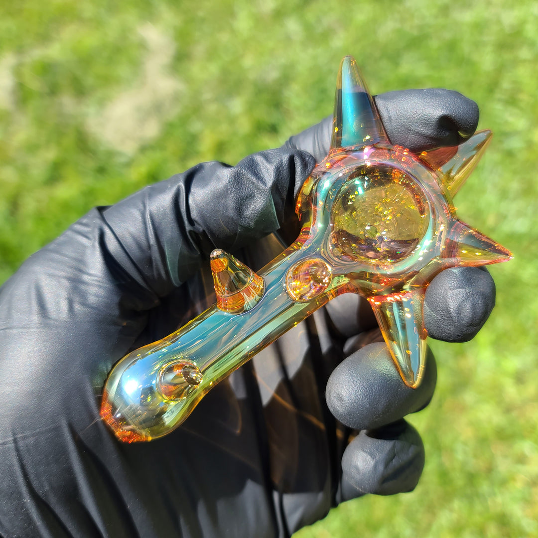 Metallic Fume Gold Spike Spoon Glass Pipe Kevin McMurray   