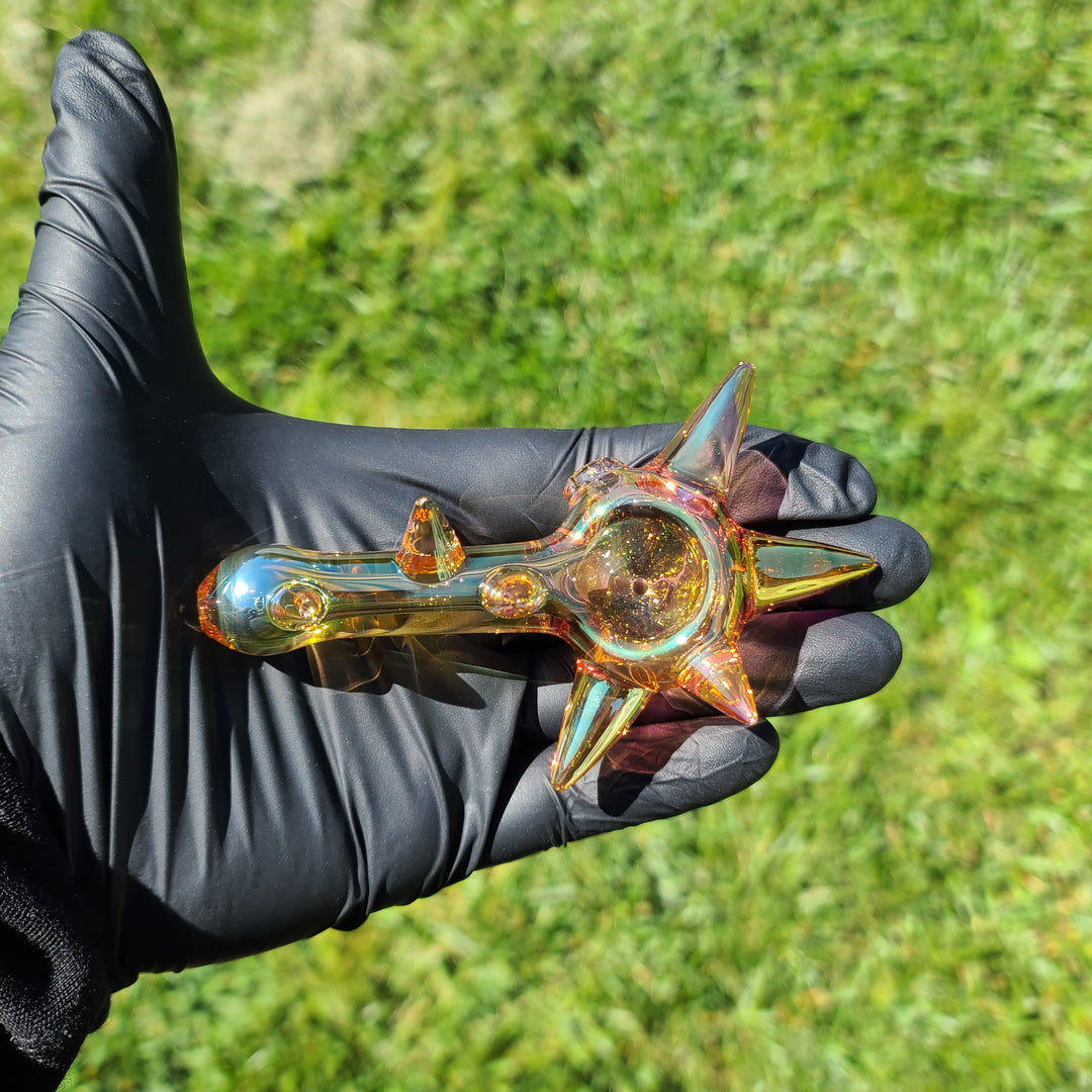 Metallic Fume Gold Spike Spoon Glass Pipe Kevin McMurray   