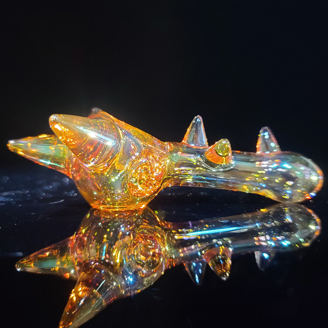 Metallic Fume Gold Spike Spoon Glass Pipe Kevin McMurray   