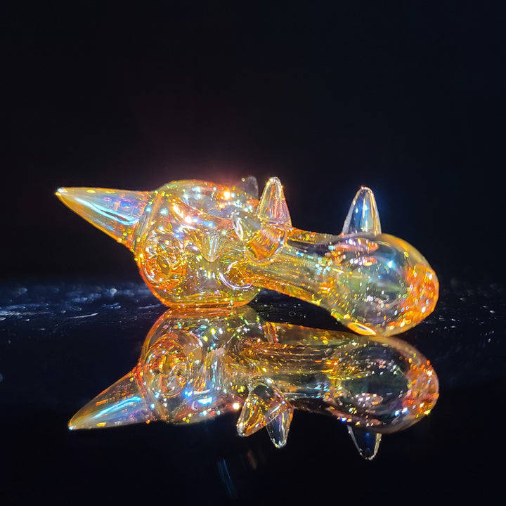 Metallic Fume Gold Spike Spoon Glass Pipe Kevin McMurray   